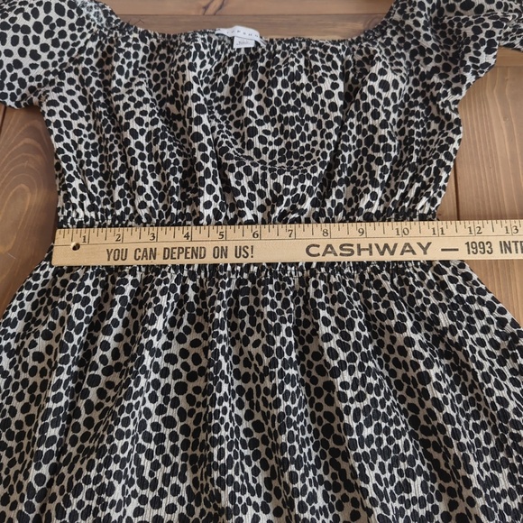 Topshop Black and White Smocked Animal Print Mini Dress - Picture 9 of 12